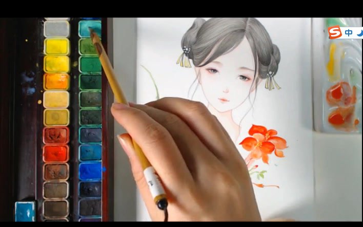 古风水彩人物绘画33讲：从入门到精通